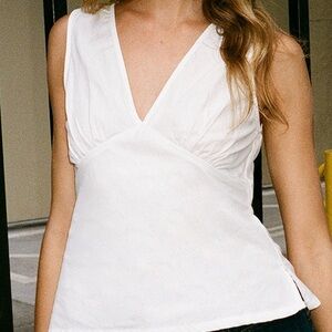 PacSun White V-Neck Tank Top